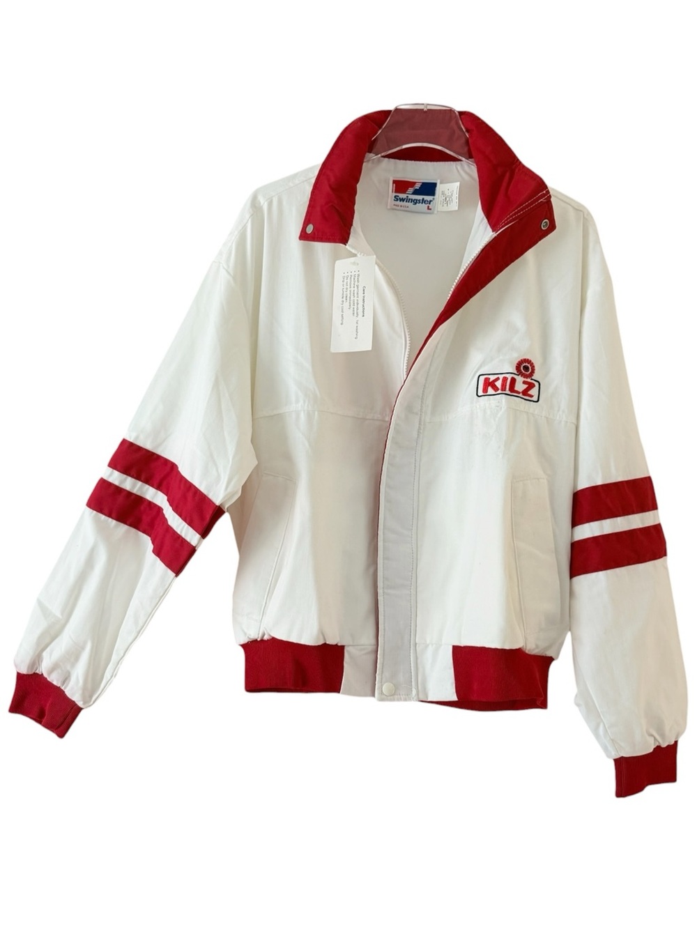 NWT 100% Cotton KILZ White & Red Jacket Size Large
